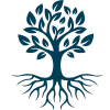  Um ícone minimalista de uma árvore com copa cheia e tronco firme, simbolizando a natureza e a sustentabilidade em um design simples e elegante.